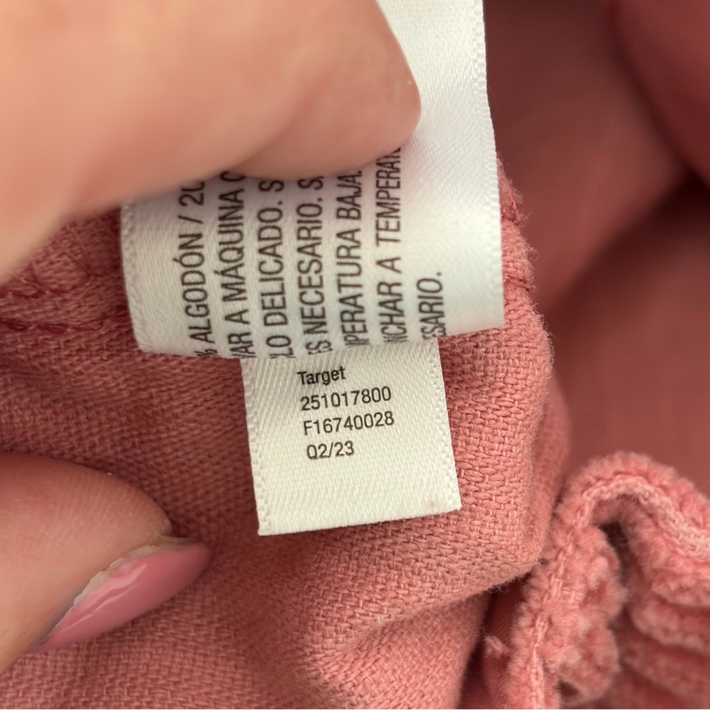 Rowing Blazers x Target size 6 Pink Corduroy Ankle Pants Pleated Wide Wale - Picture 10 of 12